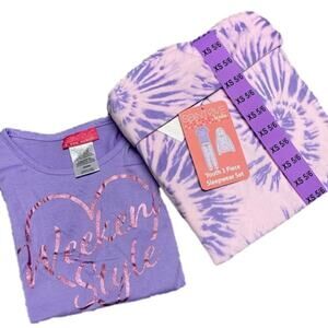 Saint Eve Girl's Pajamas 3 Piece Purple Set Size XS NWT